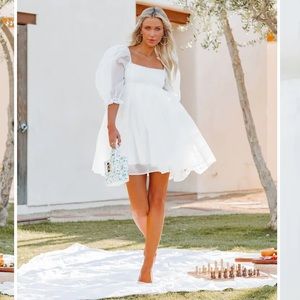 Vici white baby doll dress